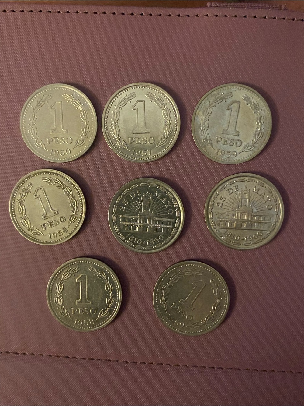 Vintage 1 Peso Coin Set - Brown